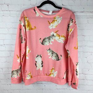 Pixie Lady Light Pink Cat/Kitten Long Sleeve Top 1X